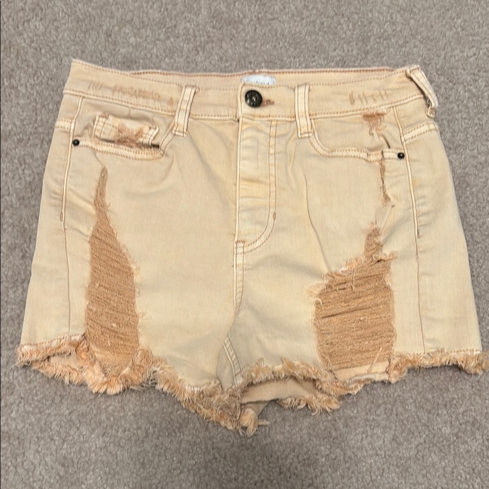 Sneak peek melon color Distressed Women's Shorts